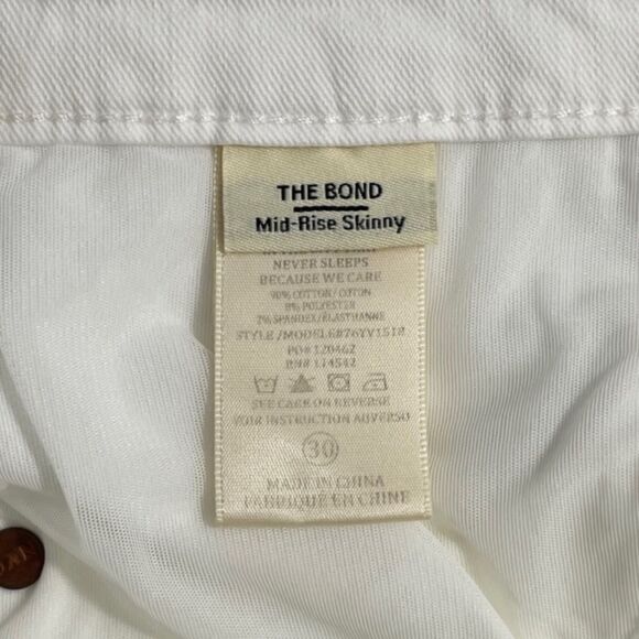 NWT Blank NYC The Bond White Mid-Rise Skinny Jeans Size 30 - Picture 6 of 7